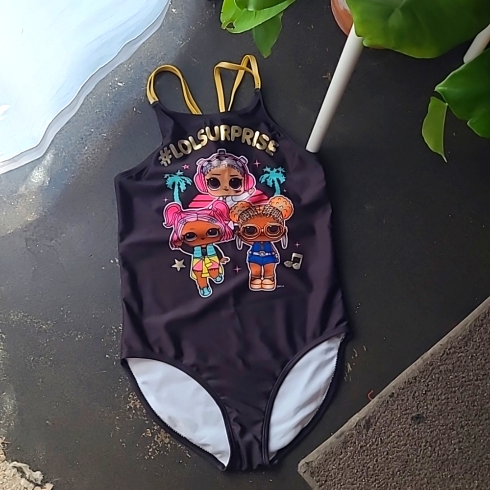 L.O.L Girls Swimsuit Black Size Large